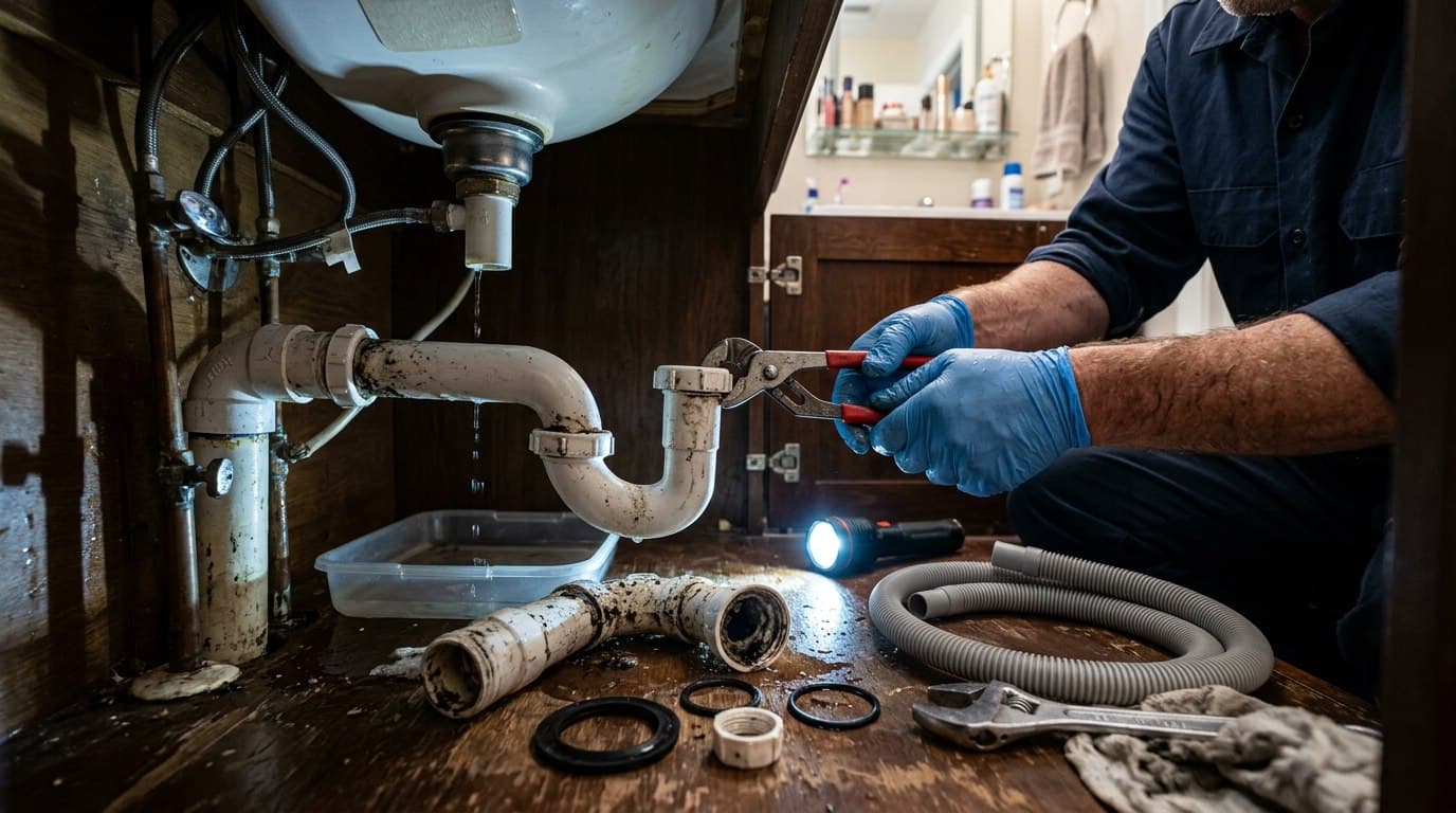 Засор сифона и гофры